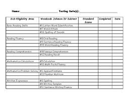 Woodcock Johnson Worksheets Teaching Resources Tpt