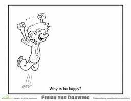 Submitted 1 year ago by deleted. Finish The Drawing Why Is He Happy Worksheet Education Com Creative Drawing Drawings Homeschool Art
