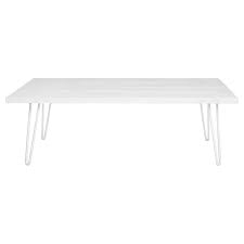 Rough sawn red oak coffee table with integrated sapele splines, red oak pegs, sapele battens and 12 steel hairpin leg hardware. Rectangle Hairpin Coffee Table White Hire In Style