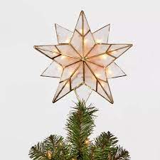 13in 16 Light Capiz Star Tree Topper Clear Gold Wondershop Diy Tree Topper Diy Christmas Tree Topper Star Tree Topper