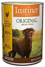Instinct Original Grain Free Real Chicken Recipe Natural Wet Canned Dog Food By Natures Variety 13 2 Oz Cans Dog Food Recipes Canned Dog Food Dog Food Reviews