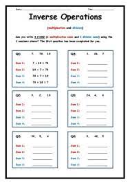 inverse operations multiplication division sums by teaching resources 4 u