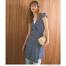 コカ coca 花柄カシュクールワンピース （Navy） -ファッション通販 FASHION WALKER