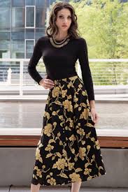 Black And Gold Skirt Eliz Black Gold Floral Midi Skirt In 2020 Floral Midi Skirt Fashion Gold Skirt