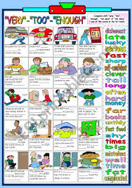 Soal bahasa inggris kelas 10 sma semester i paja tapuih. Very Too Enough Extra Exercises B W Version Key Included Esl Worksheet By Katiana