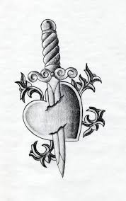 Black And White Cartoon Illustration Broken Heart Cartoon Heart And Dagger Tattoo Broken Drawings Heartbroken Drawings Broken Heart Drawings