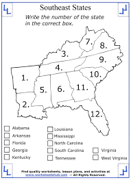 4th grade social studies southwest & south central states crossword: 4th Grade Social Studies Southeast Region States