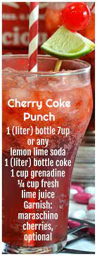 Cherry Coke Punch Recipe Alcohol Drink Recipes Summer Drinks Alcohol Punch Recipes