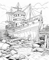 ship coloring page