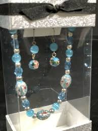 Blue Silver Accessory Crossing Necklace Earrings 2 Piece Set Womens New Jewelry Ebay Silver Accessories Blue And Silver Jewelry