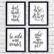 Shop for framed inspirational quotes at walmart.com. Inspirational Quotes Wall Art Prints Set Of 4 Unframed 8x10s T Dream Big Printables