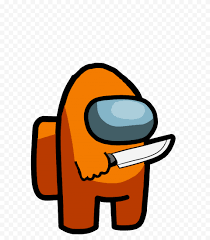 Hd Orange Among Us Character Knife Png Citypng Png Character Orange