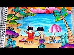 Kalian pasti pernah belajar wewarnai dan mengambar lautan pemandangan rumah dan lain lainya. Cara Menggambar Dan Mewarnai Pemandangan Pantai Dengan Gradasi Warna Oil Pastel Crayon Youtube Cara Menggambar Pemandangan Sketsa Seni