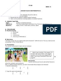 Semi Detailed Lesson Plan In Mathematics Lesson Plan Education Theory In 2020 Math Lesson Plans Elementary Elementary Lesson Plans Elementary Lesson Plan Template