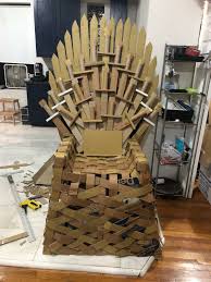 Iron Throne Made Of Cardboard Boxes Game Of Thrones Chair Iron Throne Game Of Thrones Decor
