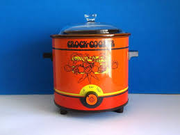 Retro Ge Crock Cooker Orange Red Crock Pot 70s By Funkykoala Crock Old Crocks Crock Pot Slow Cooker