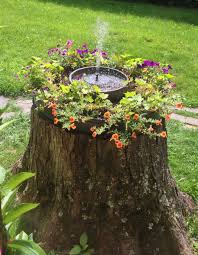 Sandy Stump Garden W Solar Fountain By Ferg52 Tree Stump Planter Tree Stump Decor Garden Fountains