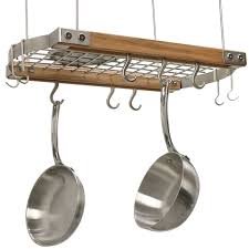 I made this using poplar wood, and dark walnut stain.tools needed: Wood And Chrome Hanging Pot Rack In Hanging Pot Racks
