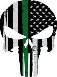 This decal is perfect for vehicle window applications. Thin Green Line American Flag Punisher Decal Sticker 112