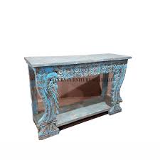 Carved Blue Console 120 40 80 Kindly Dm Or Whatsapp 0545858259 For More Information Dubaiinterior Dubaifurniture Furnitur In 2020 Carving Console Furniture