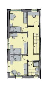 Doppelhaushalfte Grundriss Obergeschoss 3 Kinderzimmer Treppe Gerade Insgesamt 6 Zimmer 140 Qm Fertighaus Schlus Haus Grundriss Doppelhaus Grundriss Haus