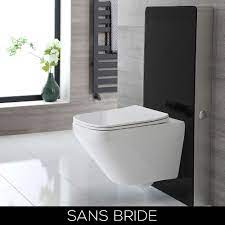 Même dans les wc, on a besoin d'un meuble. Wc Suspendu Sans Bride Avec Meuble 50 Cm Noir Exton