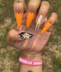 Dragon Ball Z Anime Nails Nails Coffin Nails Designs
