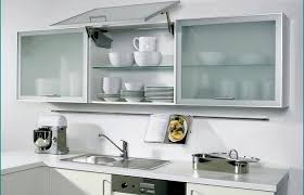 stylish frosted gl kitchen cabinet