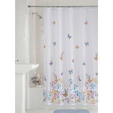Mainstays Butterfly Fabric Shower Curtain Walmart Com Fabric Shower Curtains Unique Shower Curtain Small Shower Remodel
