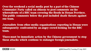 Jun 09, 2021 · auckland in new zealand has been named the world's most liveable city, in an annual ranking that has been shifted by the coronavirus pandemic. Bbc News Press Team On Twitter The Bbc Calls For Immediate Action By The Chinese Government To Stop The Attacks On Journalists Following Reporting On The Floods In Henan Province Https T Co 4uhflbago7