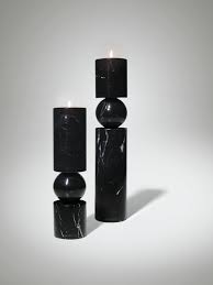 Black And White Candlesticks Fulcrum Marble Candlestick Marble Candle Marble Candle Holder Candlesticks