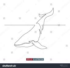 Continuous Line Drawing Of Whale Template For Your Design Works Vector Illustration Image Vector Line Drawing Continuous Line Drawing Continuous Line