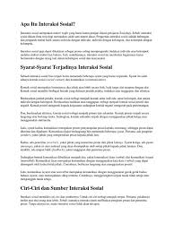 Social interaction of membership let's hijrah community. Apa Itu Interaksi Sosial
