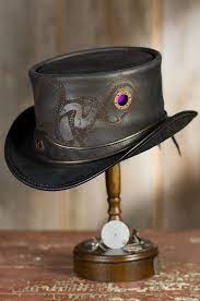 Made In U S A Steampunk Kraken Leather Top Hat Steampunk Accessories Leather Top Hat Steampunk Hat