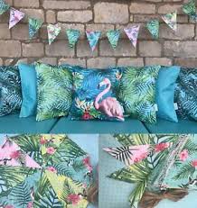 Tropical Leaf Flamingo Waterproof Outdoor Pvc Garden Bench Seat Cushions Bunting Garden Bench Cushions Garden Bench Seating Garden Bench