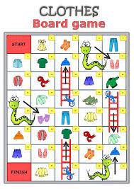 Clothes Board Game Worksheet Free Esl Printable Worksheets Made By Teachers English Games For Kids Speaking Games English Worksheets For Kids