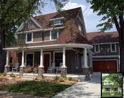 I have a 10' building line for the house and a 5' building line for the garage. Love The Chunky Column Bases And How The Garage Is Back From The House Nice Big Front Por Exterior Paint Colors For House Exterior House Colors House Exterior