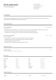 Professionally designed web developer resume examples click on the images below to see the full pdf version. Front End Developer Cv Example