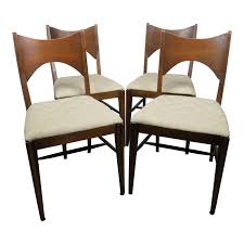 Mid Century Modern Walnut Bowtie Dining Chairs By Lenoir Set Of 4 Mid Century Modern Wood Chair Dining Chairs Chair
