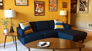 Home Interior Design Blue Sofa Against Yellow Wall Ddd Liam Sectional Blue Sofas Living Room Yellow Walls Living Room Blue Sofa