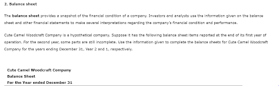 In financial accounting, a balance sheet (also known as statement of financial position or statement of financial condition) is a summary of the financial balances of an individual or organization. Solved 2 Balance Sheet The Balance Sheet Provides A Snap Chegg Com