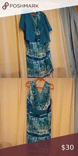 Teal Pattern Dress In 2020 Dress Patterns Flowy Dress Dress Barn Dresses
