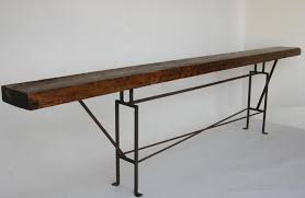 Dos Gallos Custom Long Skinny Reclaimed Wood Console Table With Iron Base Extra Long Console Table Reclaimed Wood Console Table Long Sofa Table