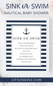 Sink Or Swim Nautical Baby Shower Game Printable Table Sign By Littlesizzle Are You Hosting Baby Shower Signs Trendy Baby Shower Ideas Baby Shower Activities