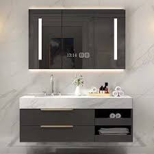 The right bathroom vanity can help you showcase your style and personality. Quality Bathroom Vanity Set With Medicine Cabinet Sensor Touch Button Clock Button Deforrger Washroom Design Washbasin Design Bathroom Vanity Designs