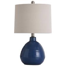 Stylecraft 21 5 In Sailor Navy Blue Table Lamp With Beige Hardback Linen Shade In 2020 Blue Table Lamp Vase Table Lamp Ceramic Table Lamps