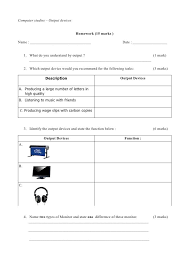 Black And White Computer Parts Name And Pictures Output Devices Homework Worksheet Homework Worksheets Computer Basics Output Device