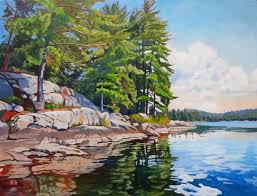Shoreline Reflections Algonquin Park Watercolor Landscape Paintings Landscape Paintings Acrylic Landscape Art