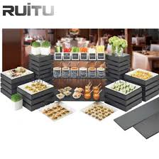 Samdi wooden monitor stand riser stand shelf stand. China Combination Set Catering Buffet Wooden Riser Display Stand Serving Food Dessert Cupcake Rack Shelf Frame Black Skyline Square Buffet Wood Riser China Wood Riser And Wood Buffet Riser Price