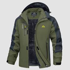 Men's Water Resistant Ski Jacket - Fleece Lined Parka with Pockets -  MAGCOMSEN